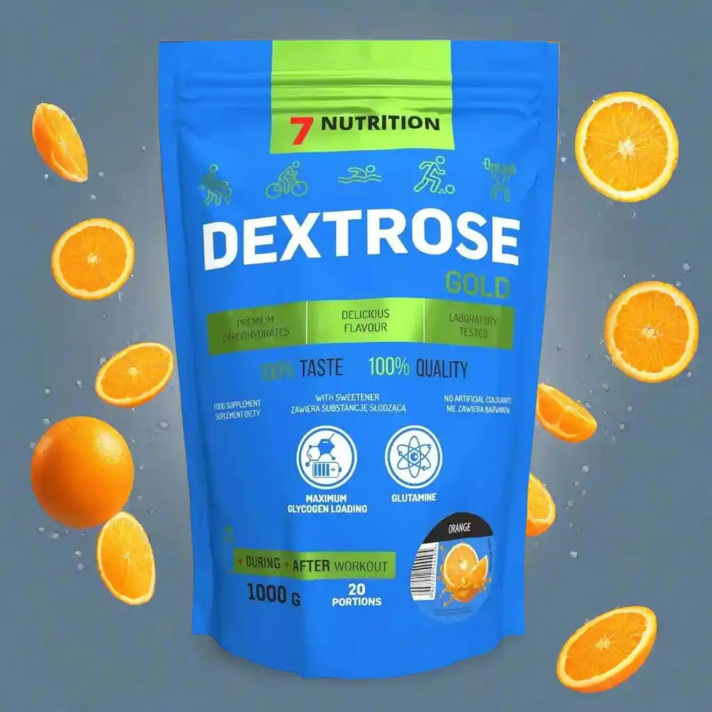 Dextrose Gold von 7 Nutrition – Premium-Kohlenhydrate mit Orangengeschmack für Workout & Recovery