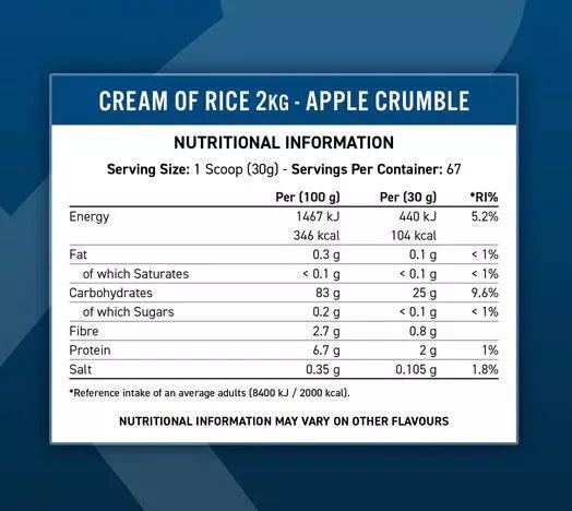 Applied Nutrition Instand Rice Pudding Cream of Rice (2kg) - Supplement Support
