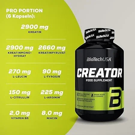 BioTech USA Creator 4 Komponenten Creatin - Supplement Support