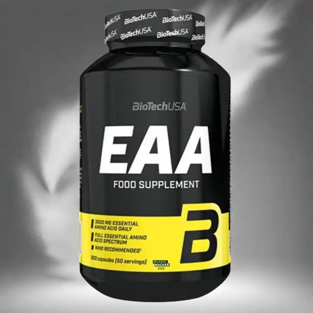 BioTechUSA EAA Aminosäuren Nahrungsergänzungsmittel mit 3200 mg täglich, 200 Kapseln