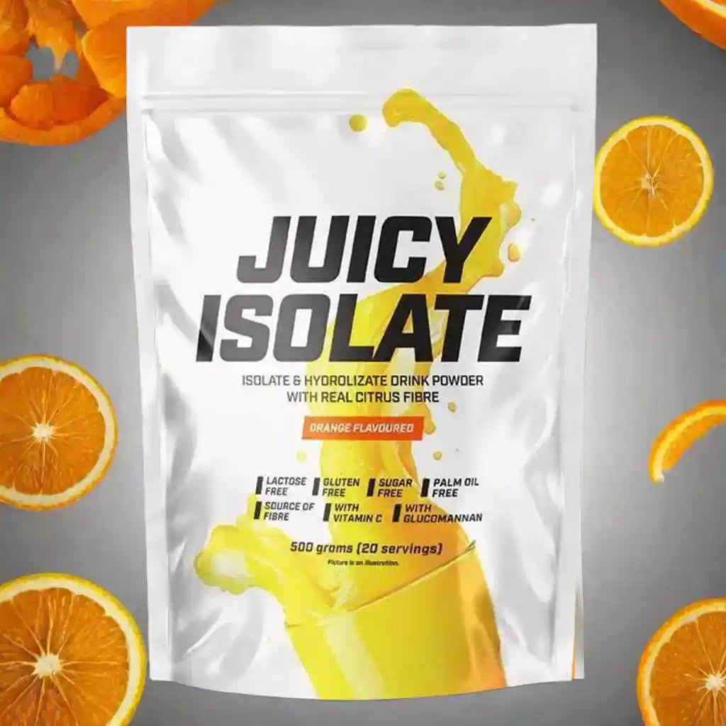Orange-geschmackiges Isolat-Proteinpulver mit Zitrusfaser, laktosefrei und glutenfrei für Sportler