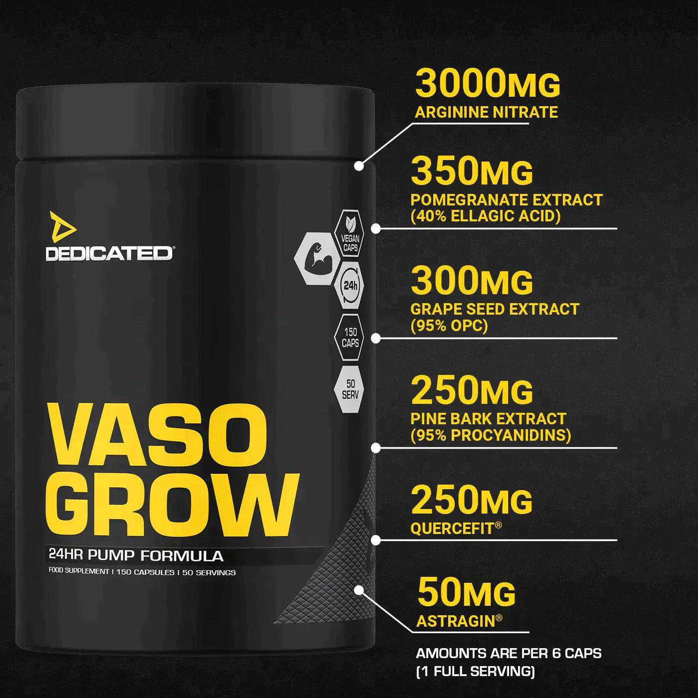 Dedicated Vaso Grow Pump Booster 150Caps - Supplement Support