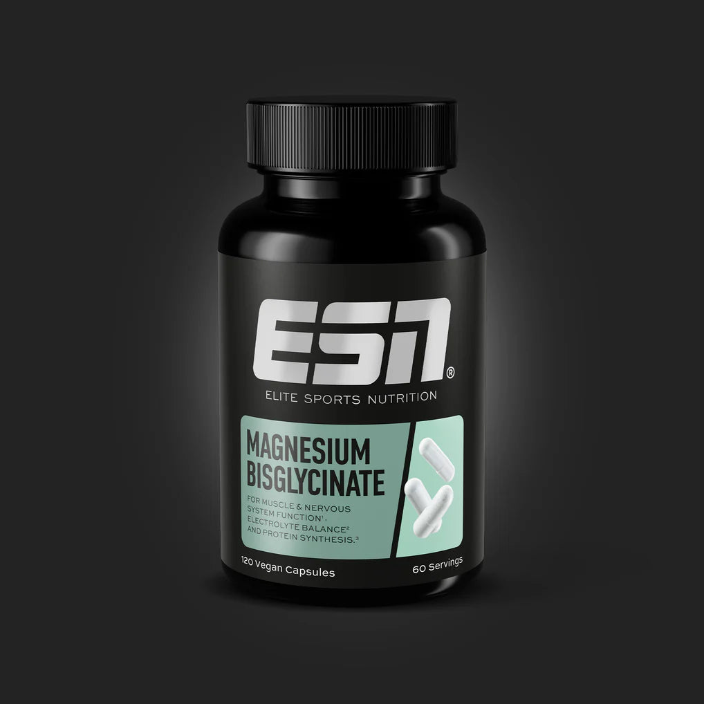 ESN Magnesium Bisglycinat Kapseln für Muskeln, Nerven & Elektrolyt-Haushalt – 120 vegane Caps