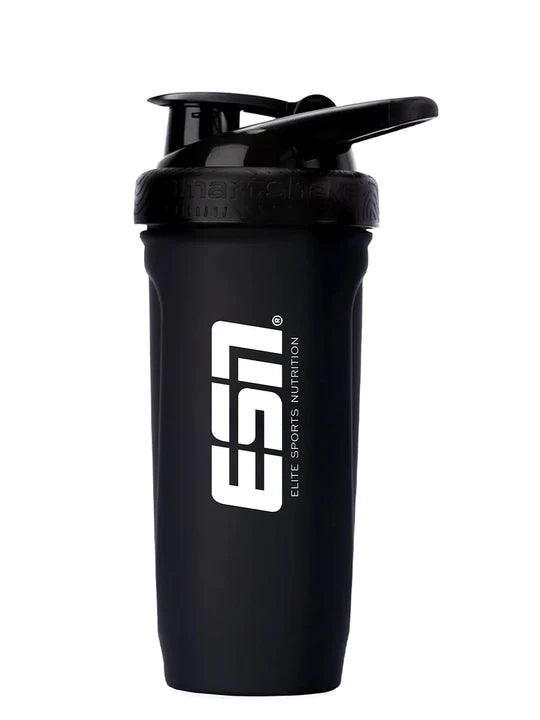 Schwarzer ESN Shaker für Protein und Sportnahrung, ideal für Fitness und Training