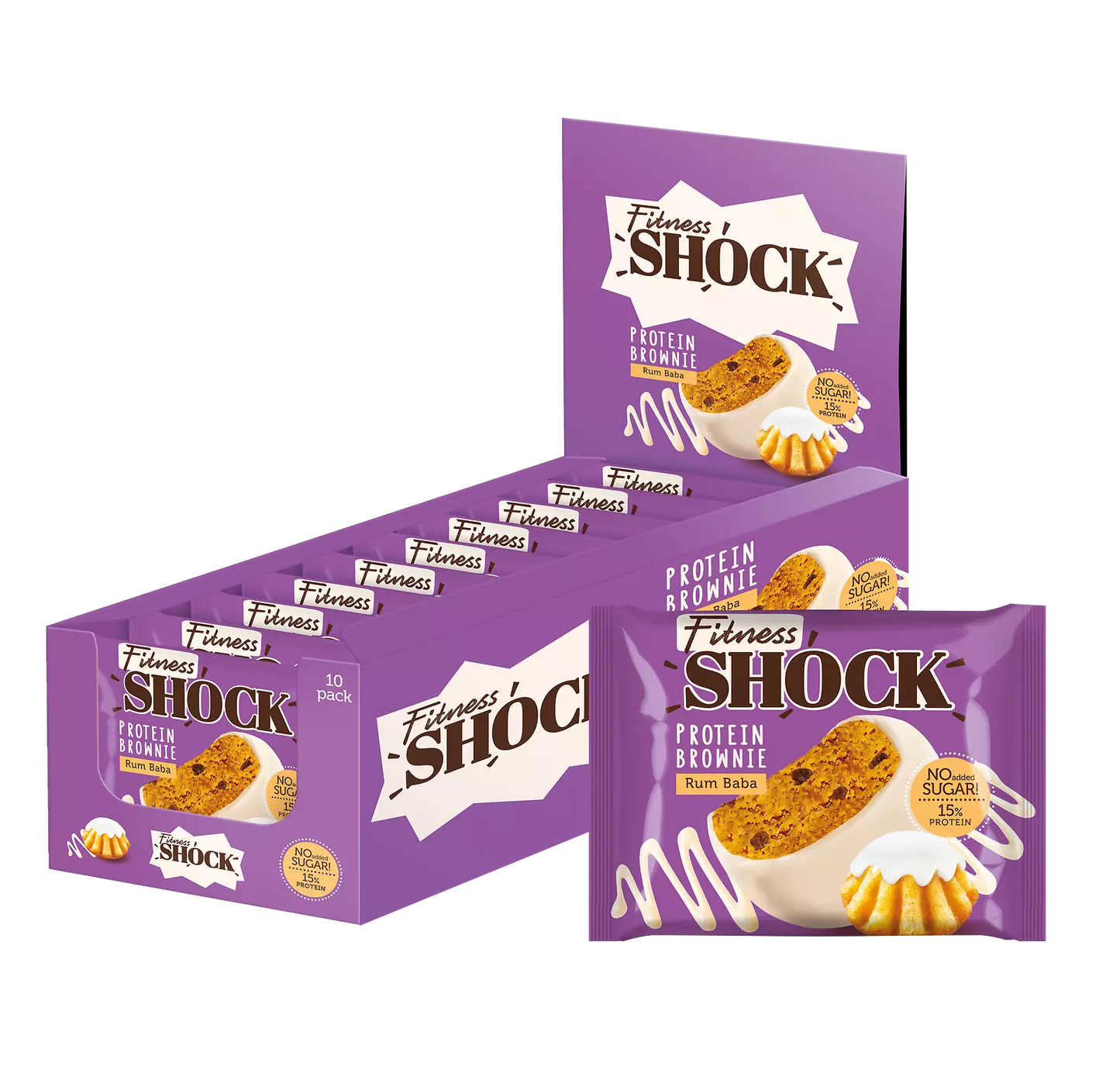 Fitness SHOCK® PROTEIN BROWNIE 10 x 50g - Supplement Support