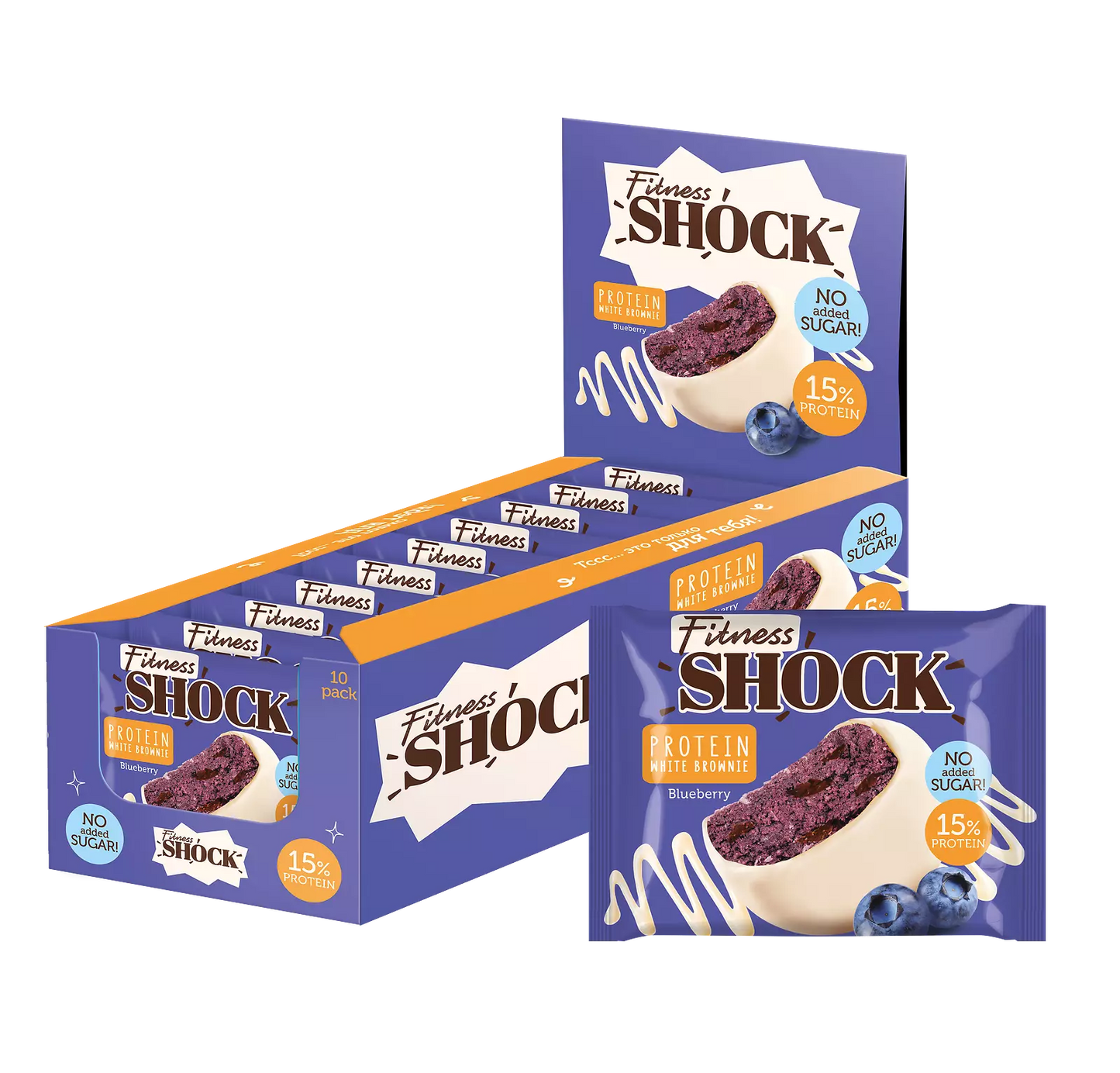 Fitness SHOCK® PROTEIN BROWNIE 10 x 50g - Supplement Support