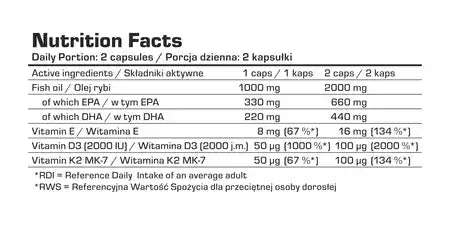 7Nutrition OMEGA 3 D3 + K2 180 softgels