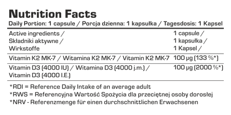 Vitamin D3 + K2 Forte 120 Kapseln 4000i.e. - Supplement Support