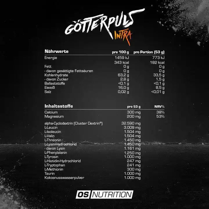 GÖTTERPULS INTRA – PREMIUM INTRA WORKOUT DRINK 1.060 G - Supplement Support