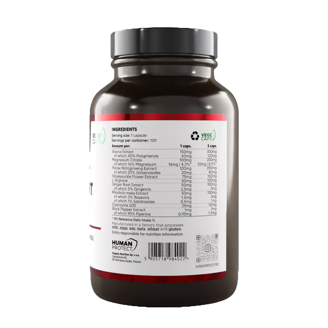 HUMAN PROTECT HEART SUPPORT – 120 VEGE CAPS. - Supplement Support