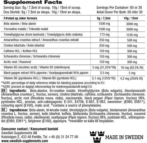 I am Fucked up JOKER Pre Workout Booster 300g - Supplement Support