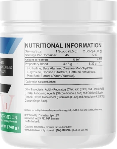 JACK3D ADVANCED Pre Workout Booster 248g - Supplement Support