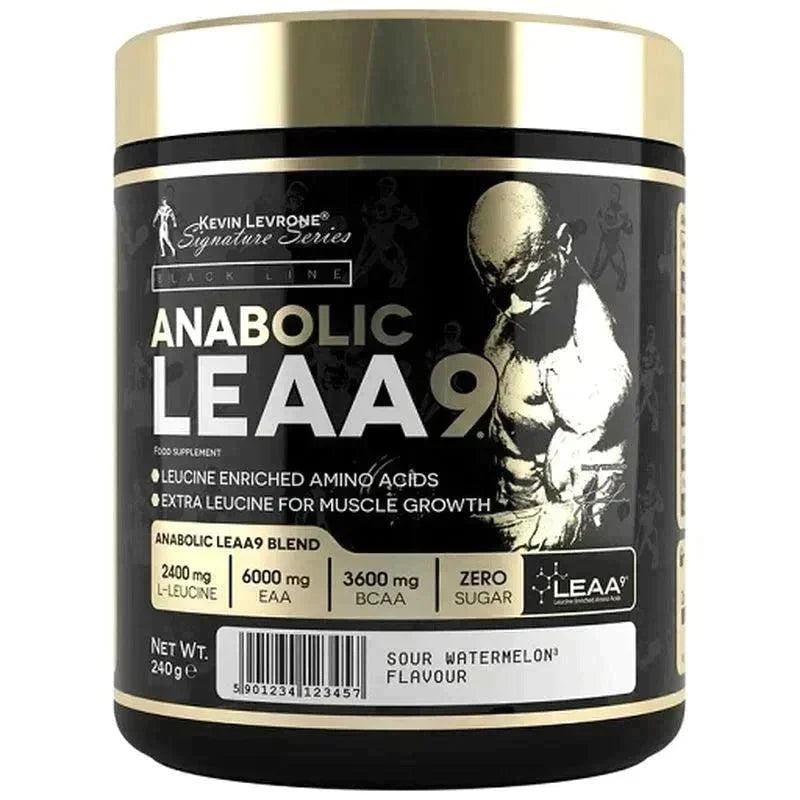 Kevin Levrone Anabolic LEAA9 240g Dose, schwarzes Design, Muskelaufbau Supplement