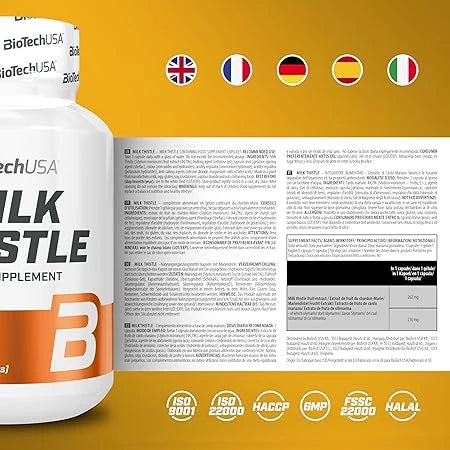 BioTech USA Milk Thistle Leber Support 60 Kapseln