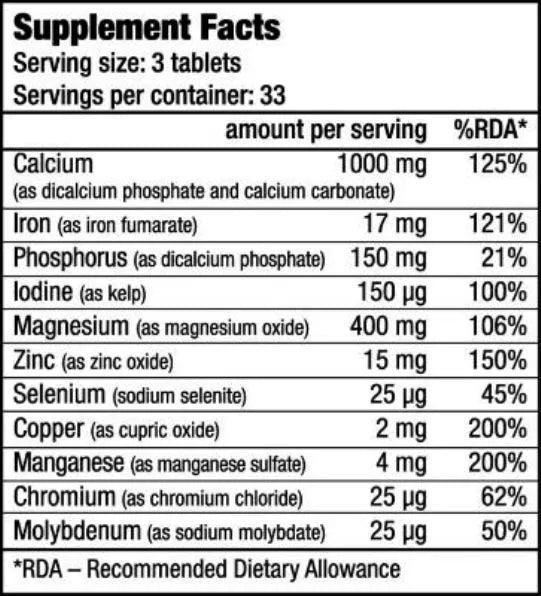 Multi Mineral Complex mit 11 Mineralien - Supplement Support