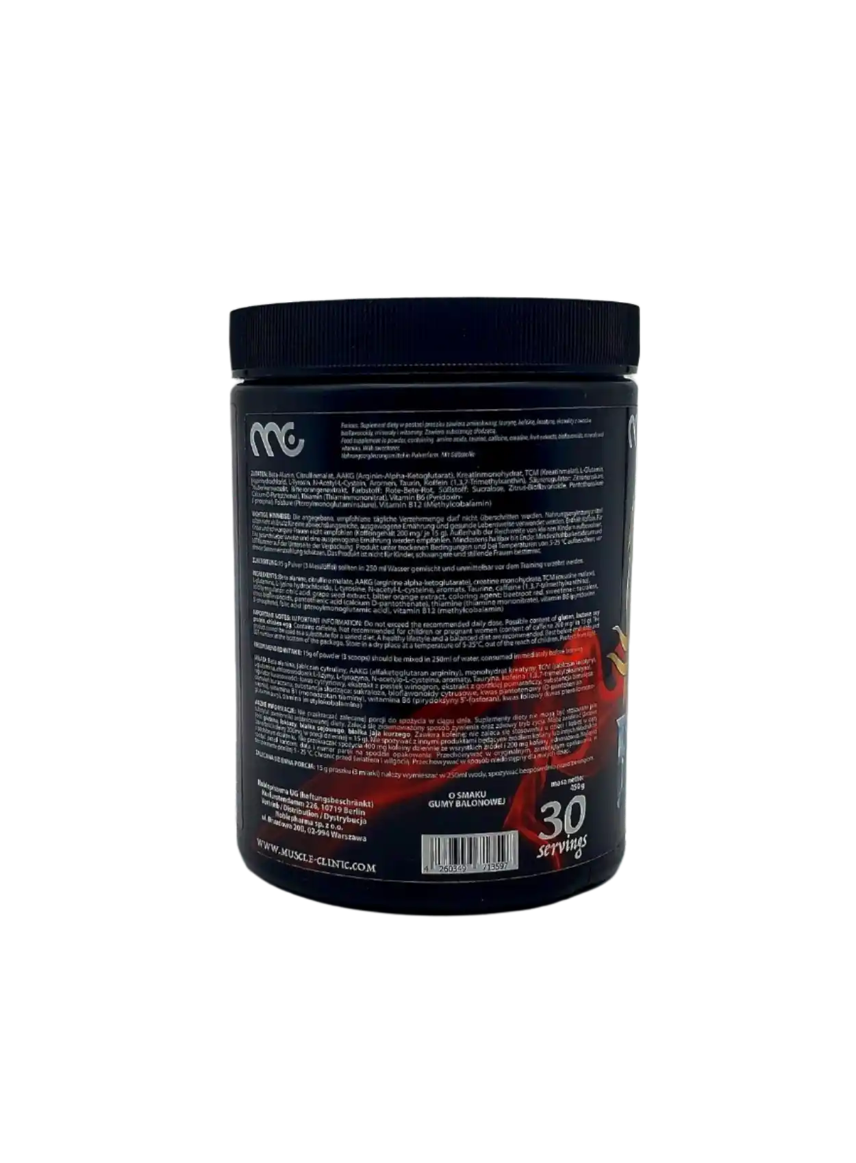 MUSCLE CLINIC® FURIOUS Pre Workout Booster 450g - Supplement Support