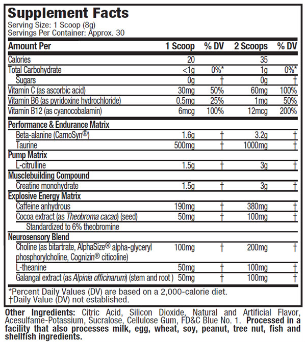 Muscle Tech naNO X5 Next Gen 240g Pre Workout Booster - Supplement Support