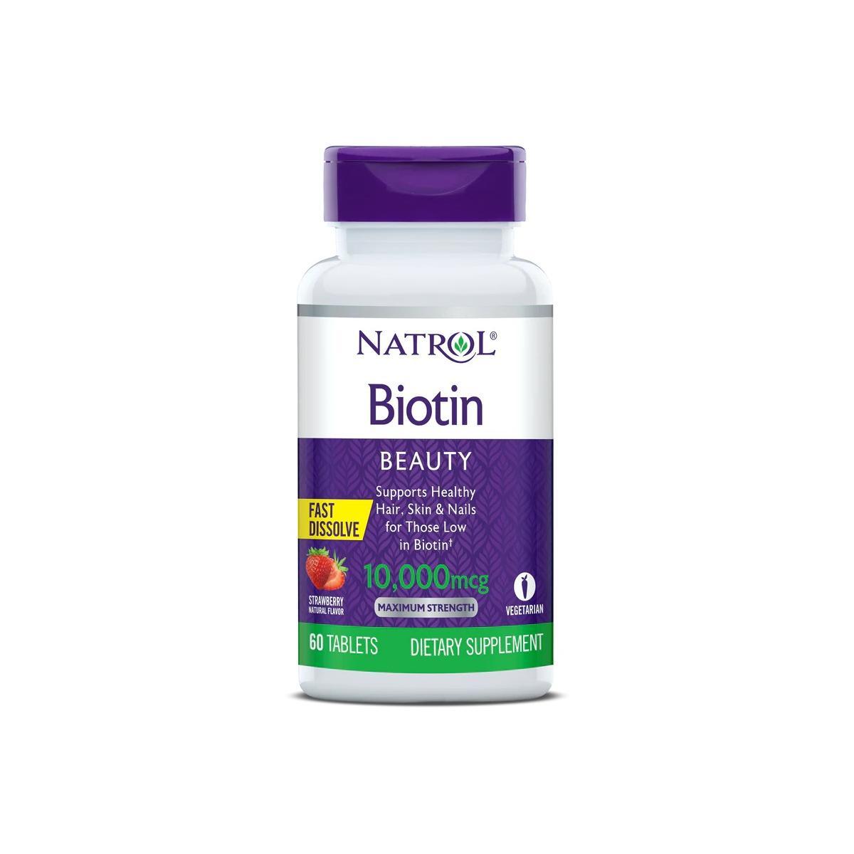 Natrol Biotin Fast Dissolve 10.000mcg 60Tab. MHD 30.4.24 - Supplement Support