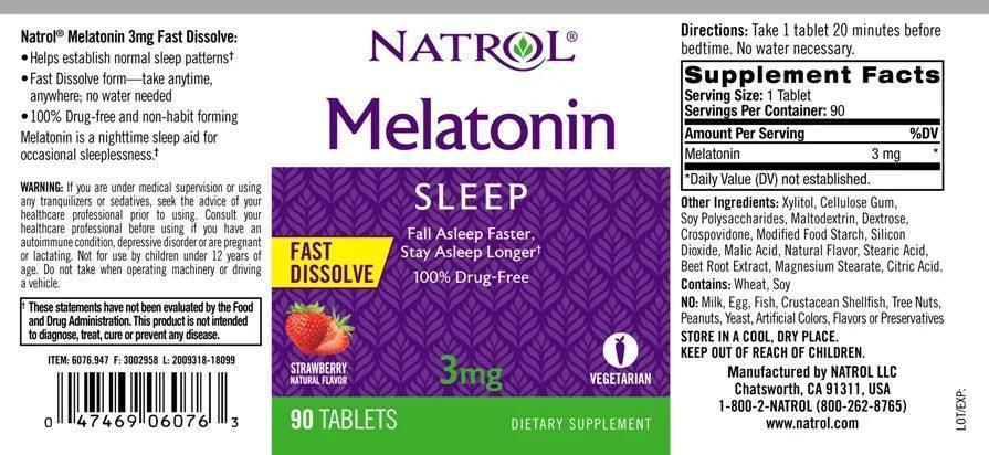 Natrol Sleep Support Fast Dissolve 2x90 Tabletten 3mg - Supplement Support