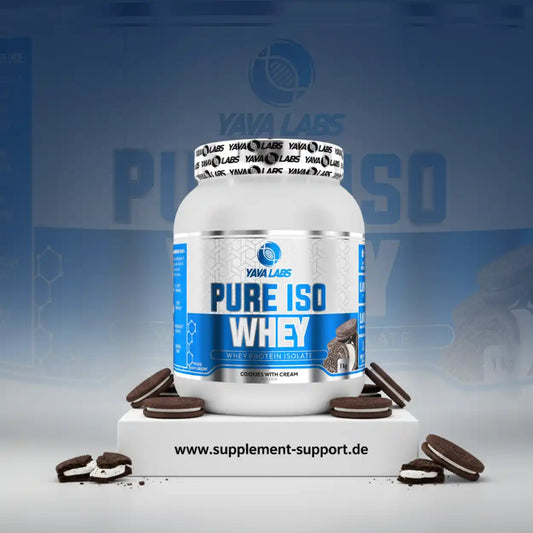 Yava Labs Pure Iso Whey Protein Isolat, Cookies with Cream Geschmack, Nahrungsergänzungsmittel für Sportler