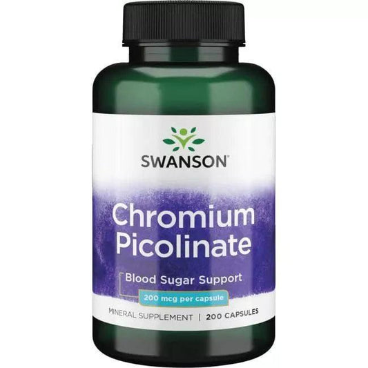SWANSON Chromium Picolinate 200 Kapseln 200mcg Chrom - Supplement Support