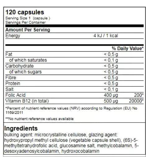 Vitamin B12 Complex 120 Kapseln á 500mcg - MHD 10.01.2025 - Supplement Support