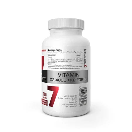 Vitamin D3 4000 + K2 Forte Nahrungsergänzungsmittel mit 120 Kapseln, hochwertige Vitamine für Gesundheit & Sport
