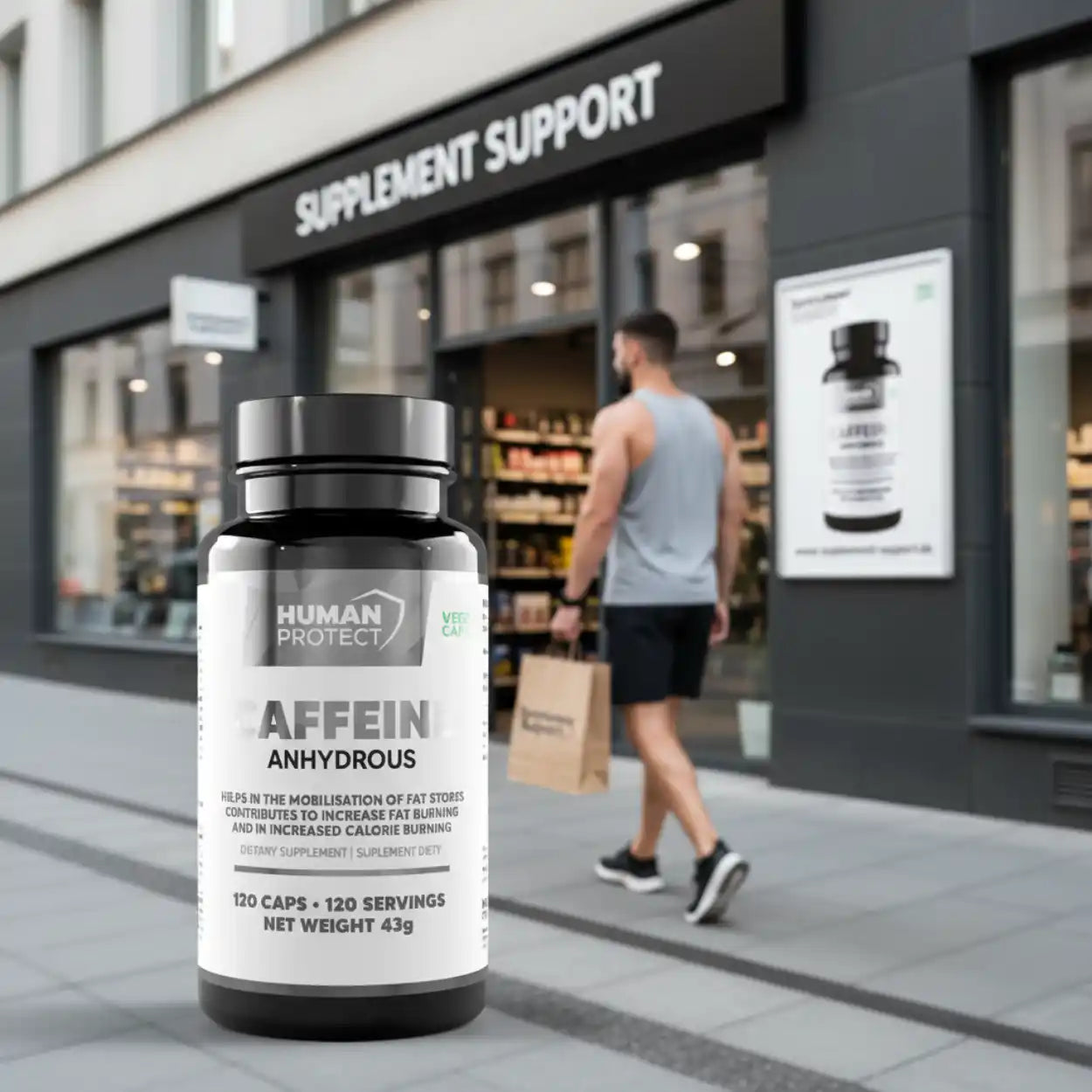 Wasserfreies Koffein, 120 Kapseln.