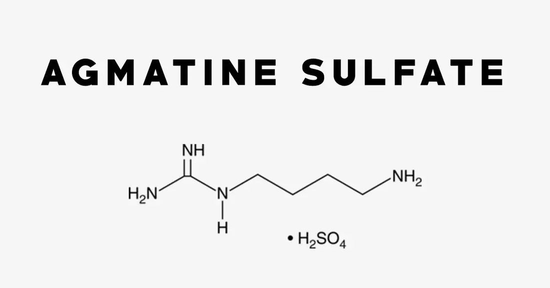 Agmatin Sulfat chemische Struktur mit Beschriftung auf weißem Hintergrund