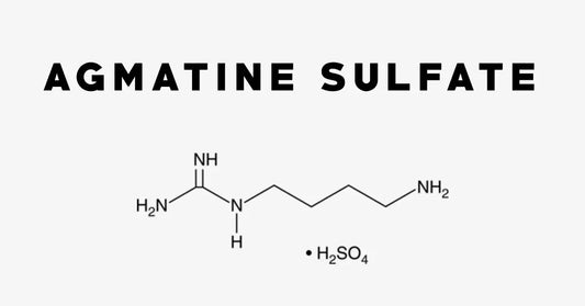 Agmatin Sulfat chemische Struktur mit Beschriftung auf weißem Hintergrund
