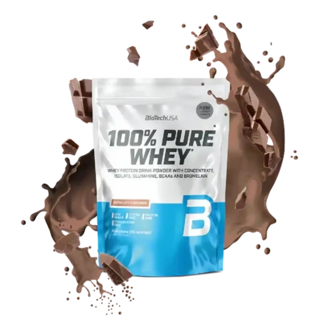 BioTechUSA 100% Pure Whey Protein Pulver Schokolade Geschmack mit Schokoladenstücken