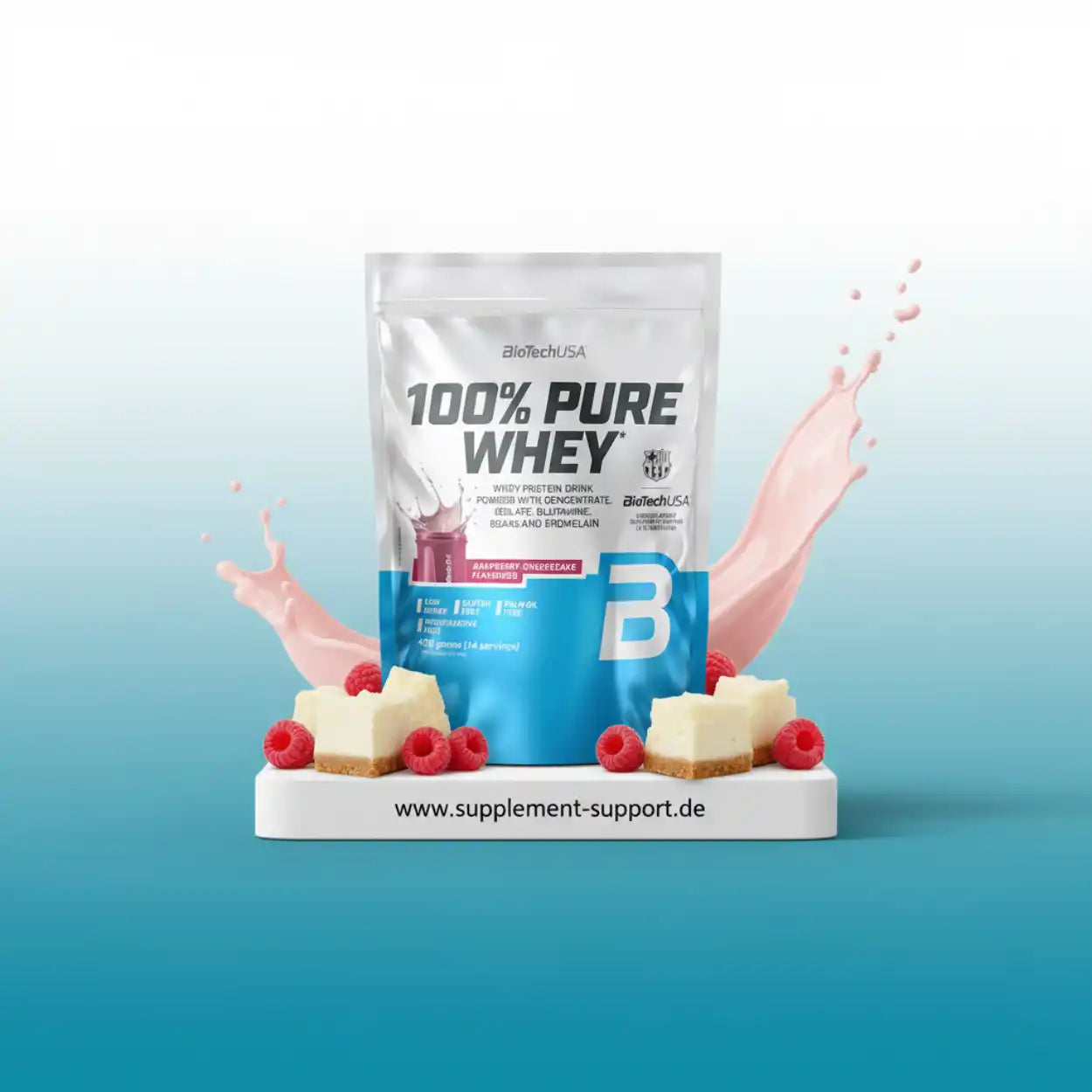 100% Pure Whey Protein Pulver 400g