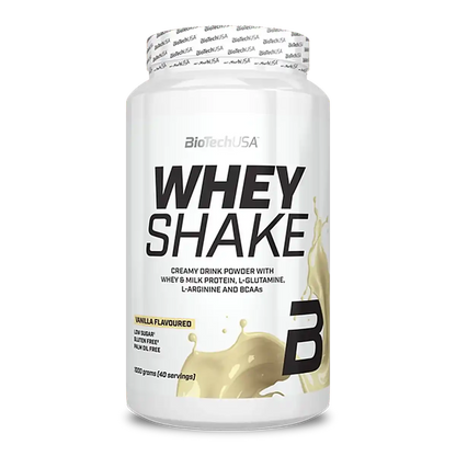 Dose BioTechUSA Whey Shake Vanille, Molkenprotein Pulver für Muskelaufbau, Nahrungsergänzung