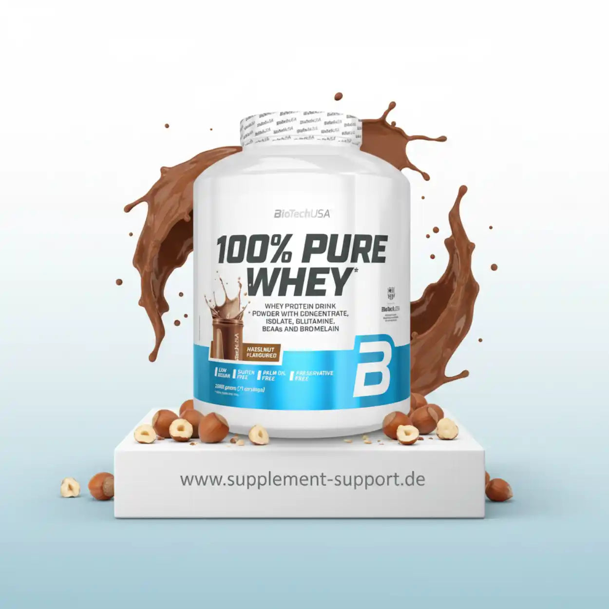 100% Pure Whey Protein Pulver 2000g
