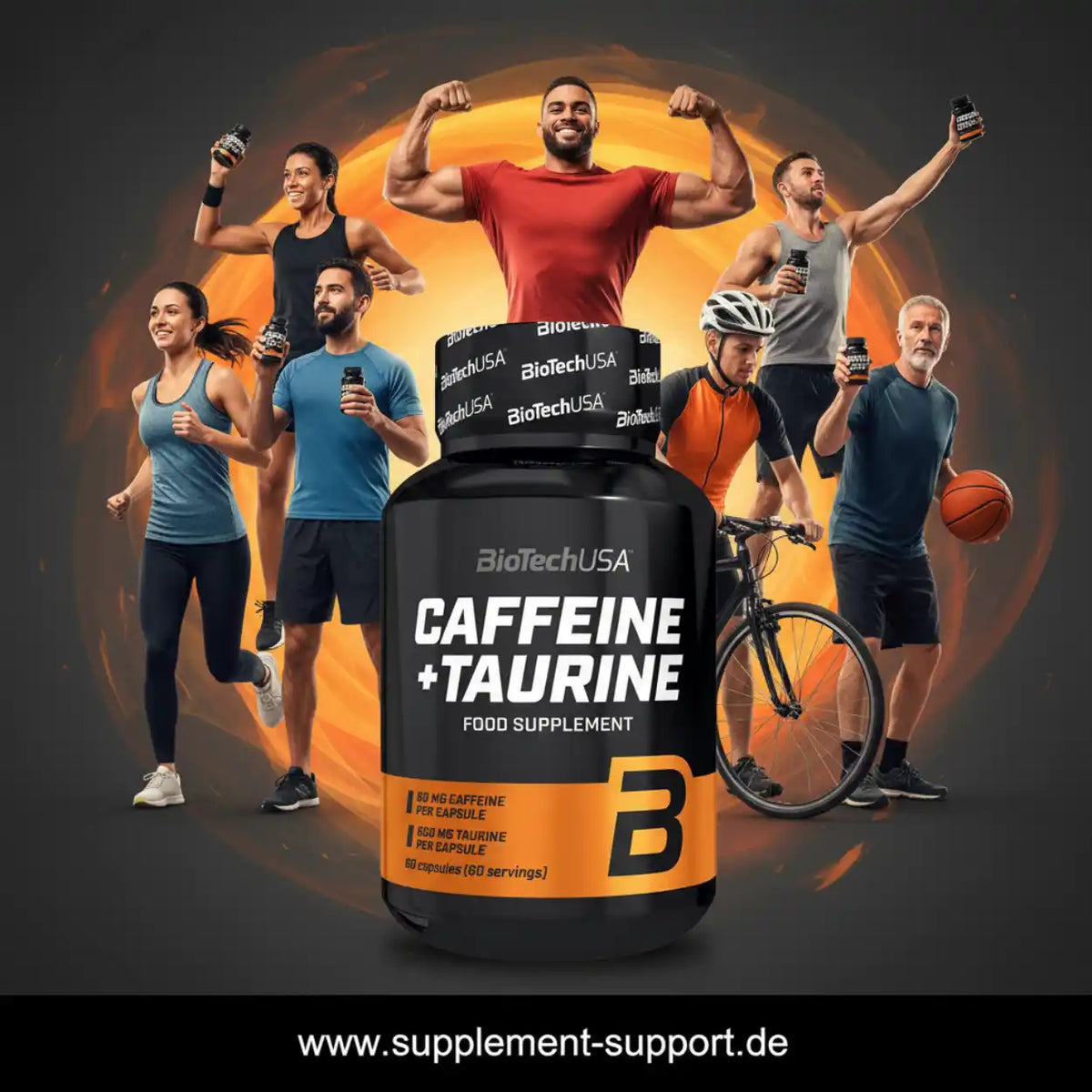 BioTech USA Koffein + Taurin 60 Kapseln