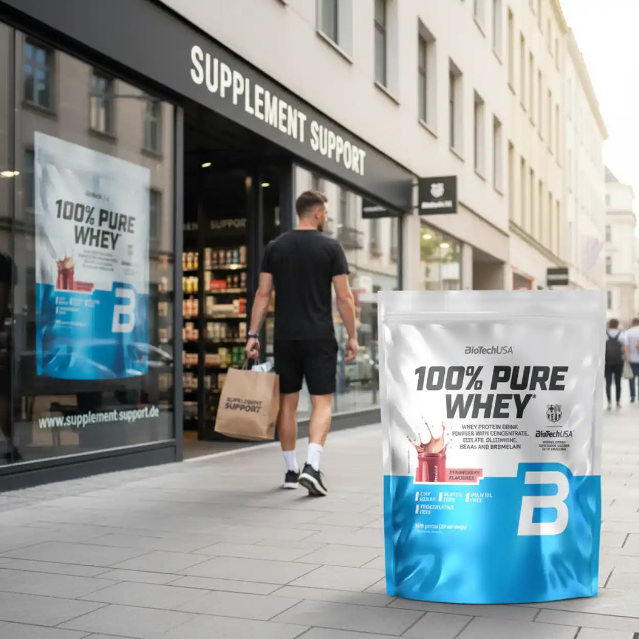 100% Pure Whey Protein Pulver 900g Tüte