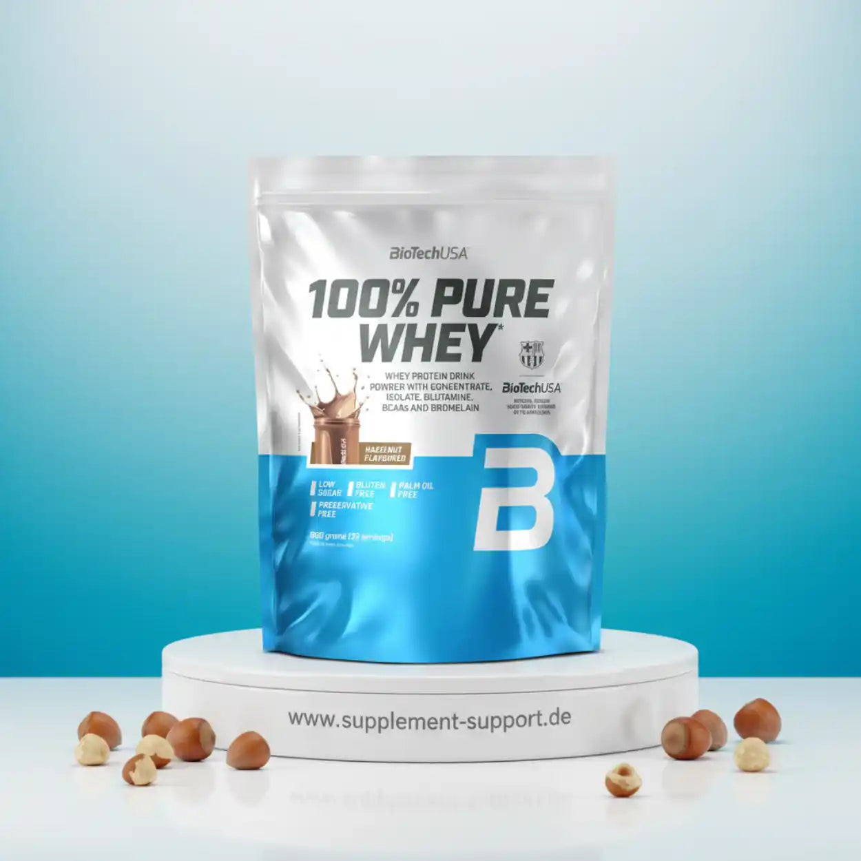 100% Pure Whey Protein Pulver 900g Tüte