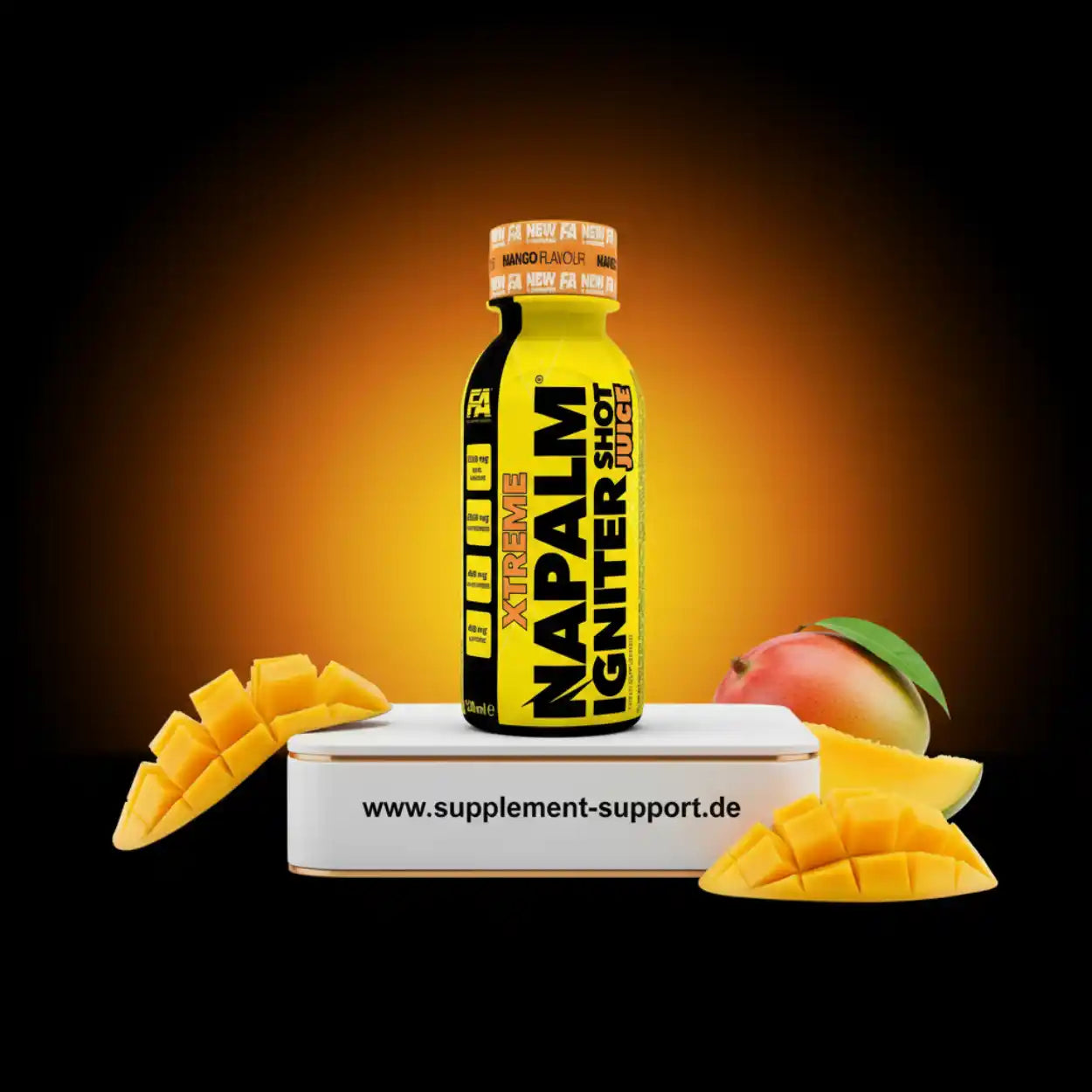 NAPALM Xtreme Igniter Shot Juice Mango Geschmack, Energie-Booster mit frischen Mangostücken