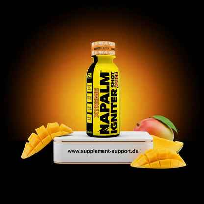 NAPALM Xtreme Igniter Shot Juice Mango Geschmack, Energie-Booster mit frischen Mangostücken