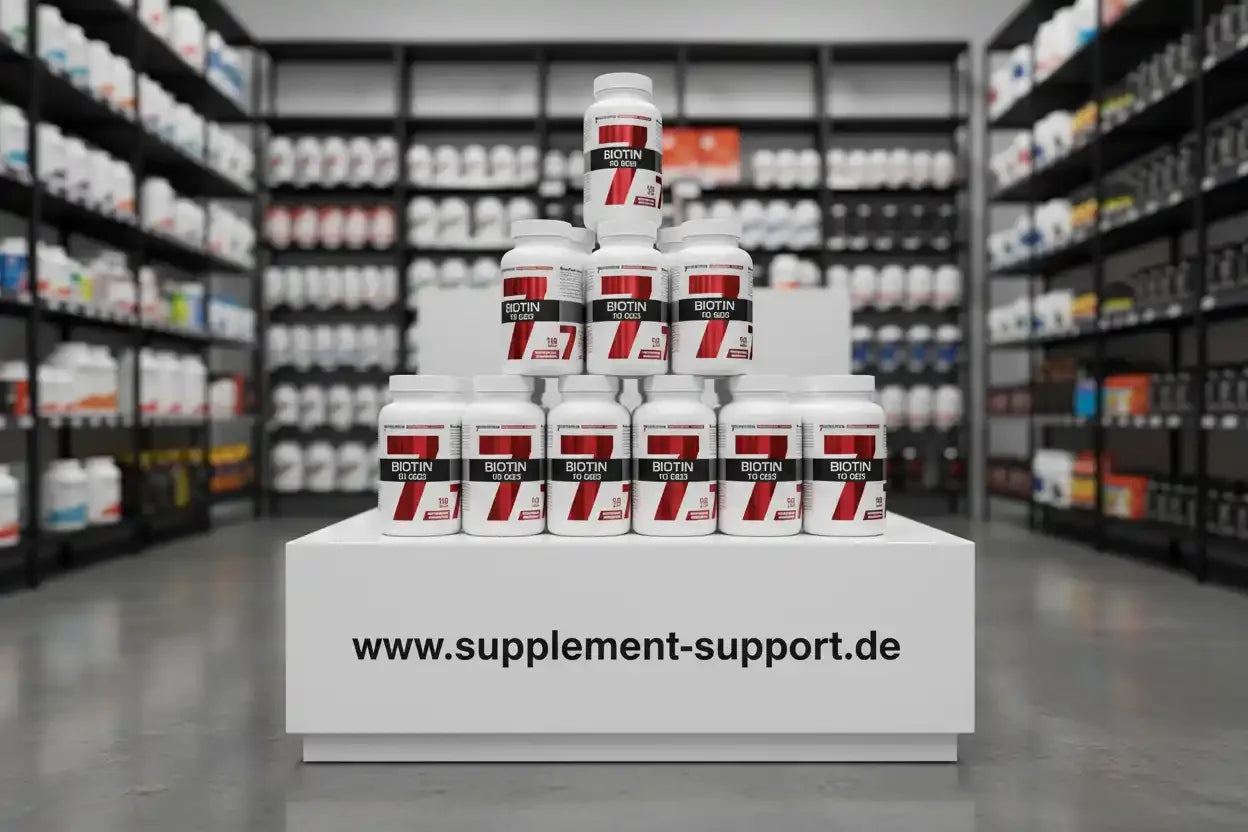 Biotin 10.000 mcg Nahrungsergänzungsmittel in Pyramidenform im Supplement-Store