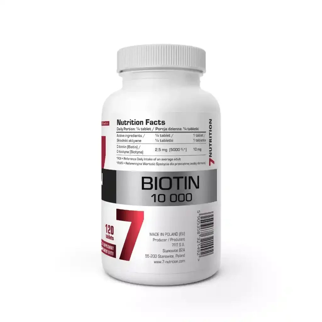 Biotin 10.000 µg Nahrungsergänzungsmittel mit 120 Tabletten, hochdosiert für Haar- und Nagelgesundheit