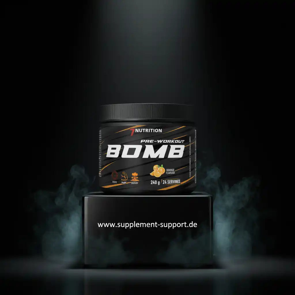 7 Nutrition Pre-Workout Bomb Orange Flavor, 240g – Energiebooster für Training & Sport