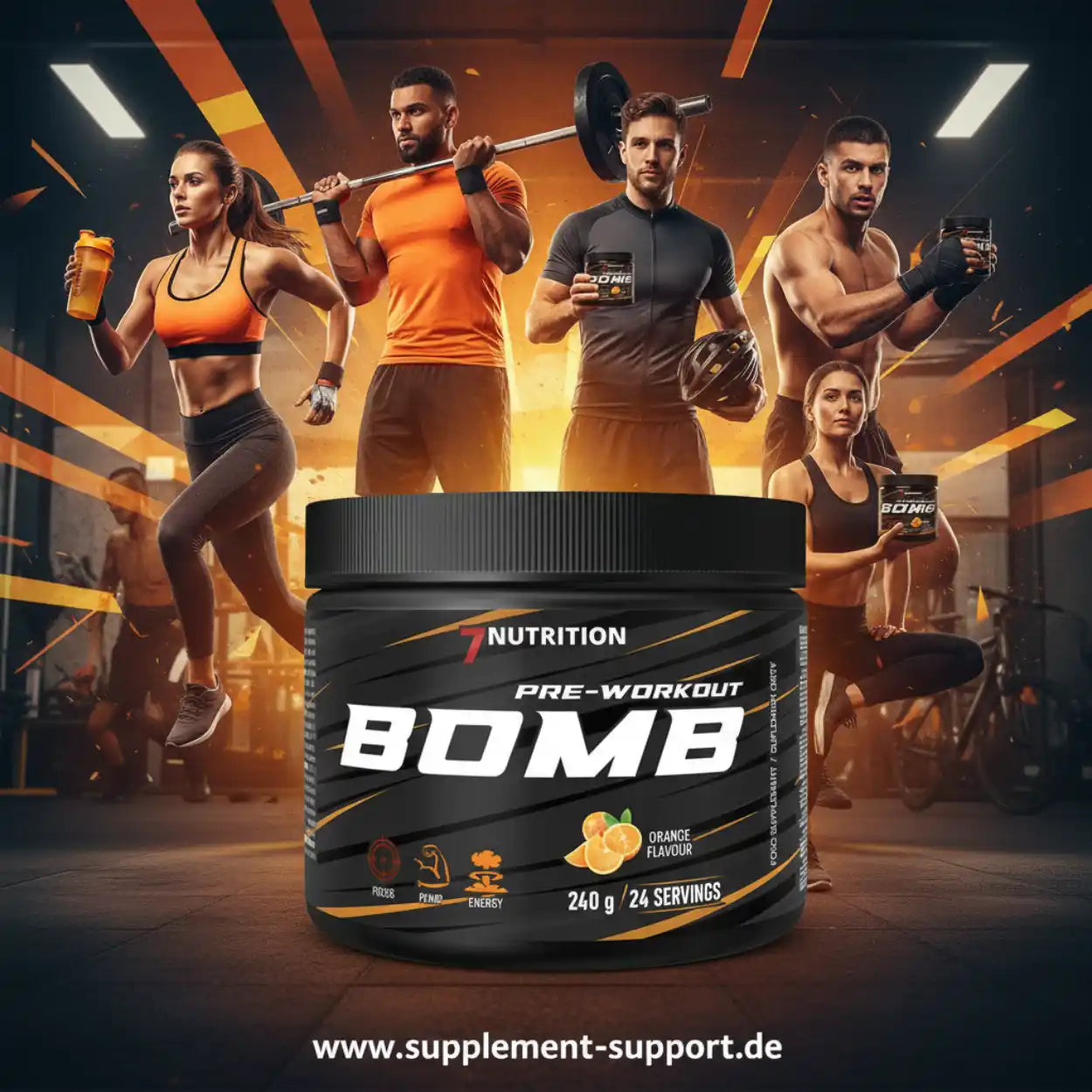 7Nutrition Bomb Booster - 240g Orange