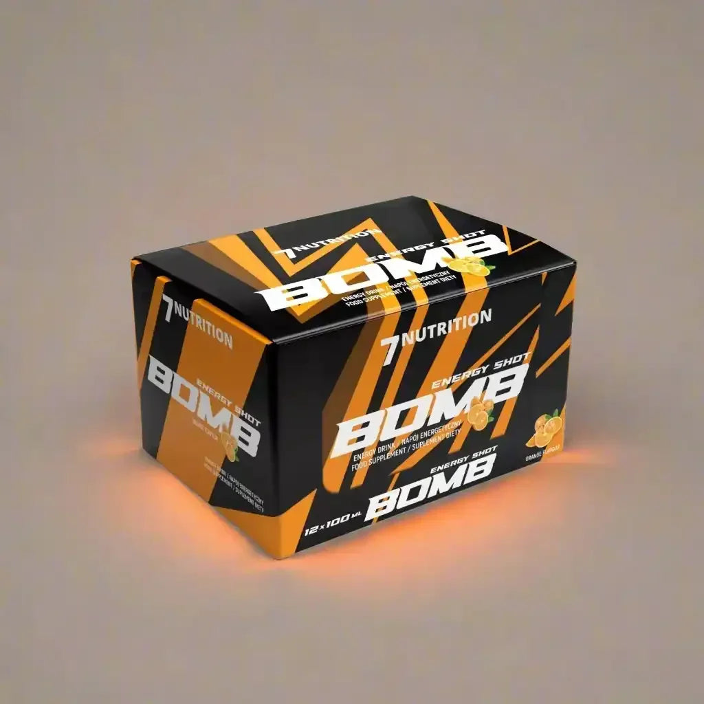 7Nutrition Bomb Energy Shot Box 24x100ml, Pre-Workout Booster, oranges, Supplements
