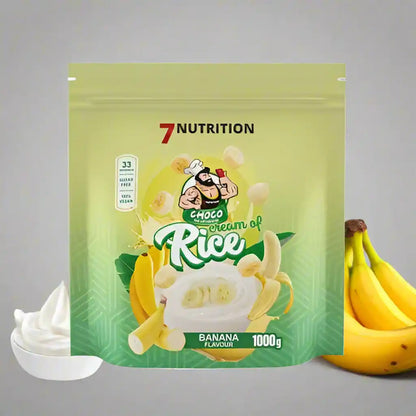 7Nutrition Choco Cream of Rice Banane 1000g – Proteinreicher Reisbrei mit Bananengeschmack für Sportler
