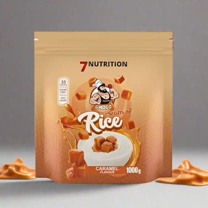 7Nutrition Choco Cream of Rice, Karamellgeschmack, 1000g – glutenfrei, ideal für Sportnahrung & Proteinsuppen