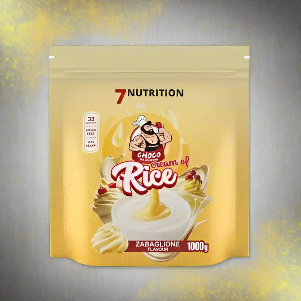 7Nutrition Choco Cream of Rice, Zabaglione Geschmack, 1000g – vegan, glutenfrei, Protein Gainer