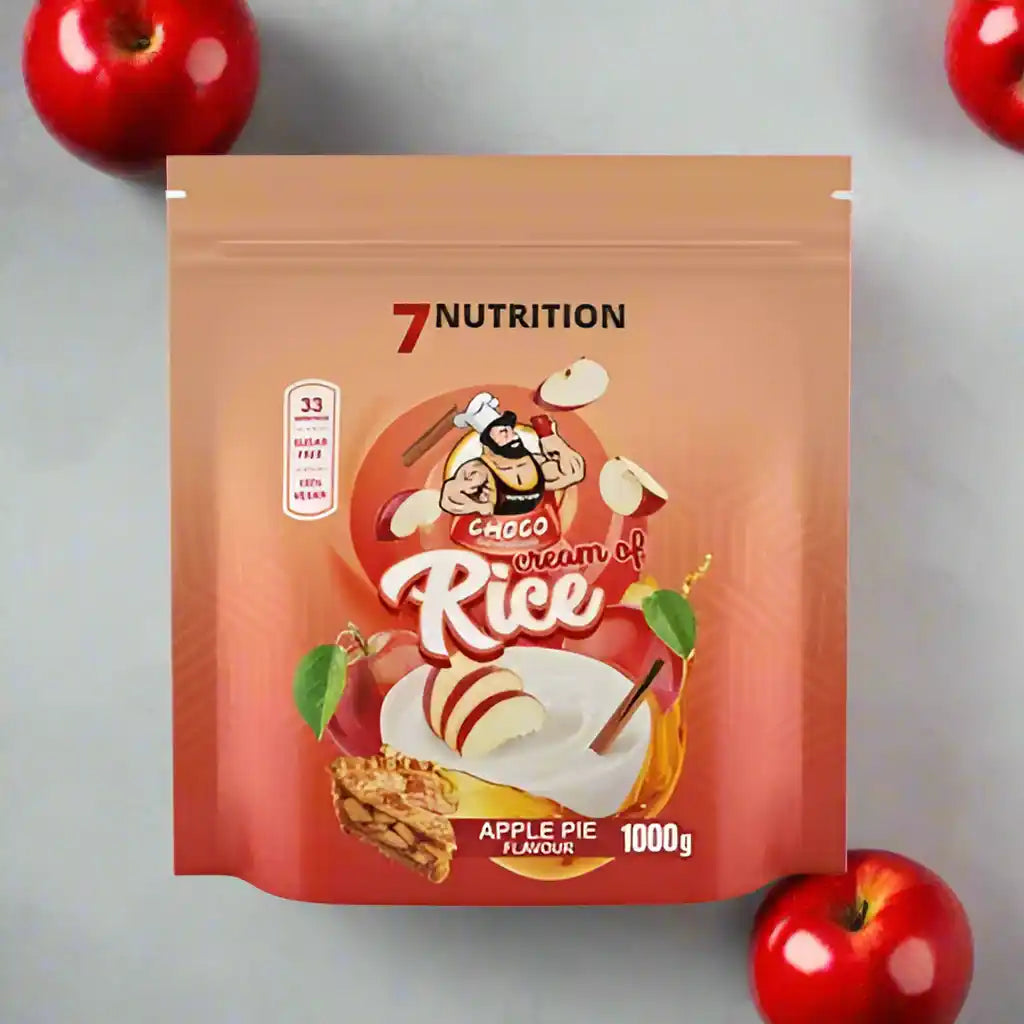 7Nutrition Choco Cream of Rice Apfelkuchen Geschmack, 1000g – Protein & Nahrungsergänzungsmittel mit Äpfeln