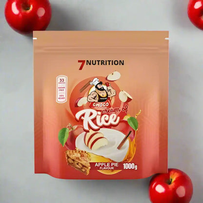 7Nutrition Choco Cream of Rice Apfelkuchen Geschmack, 1000g – Protein & Nahrungsergänzungsmittel mit Äpfeln