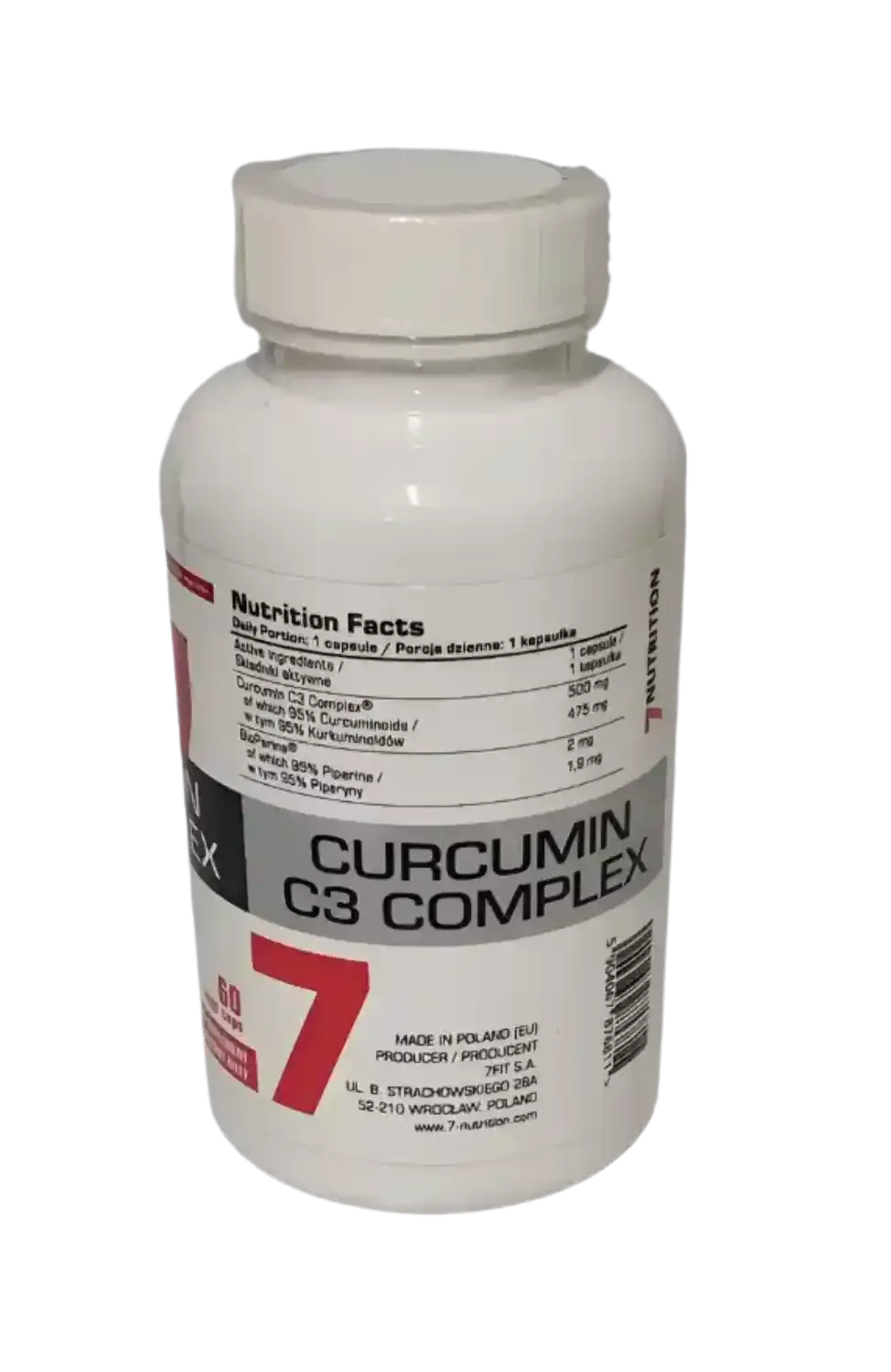 7Nutrition Curcumin C3 Complex 60 Kaps. 95% Curcuminoiden - Supplement Support